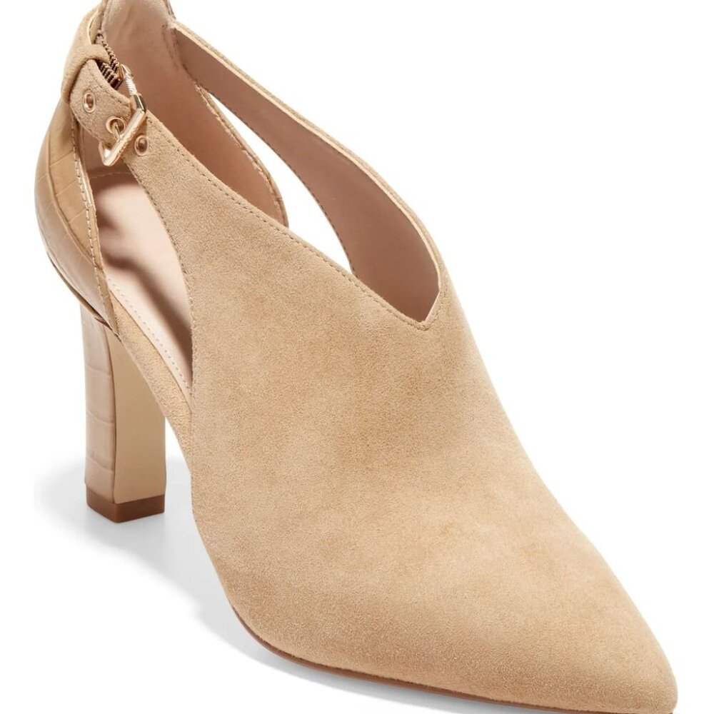 NWOT Cole Haan Viera Pointed Toe Bootie Pump Birch Sz 7.5